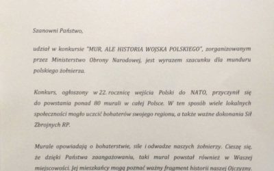 List Ministra Obrony Narodowej Mariusza Błaszczaka do uczestników konkursu „Mur, ale historia Wojska Polskiego”